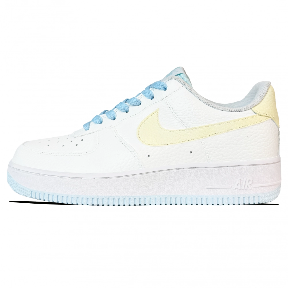Nike Air Force 1 Abrasion Resistant Slip Resistant Low top Skateboard Shoes Women's White Yellow