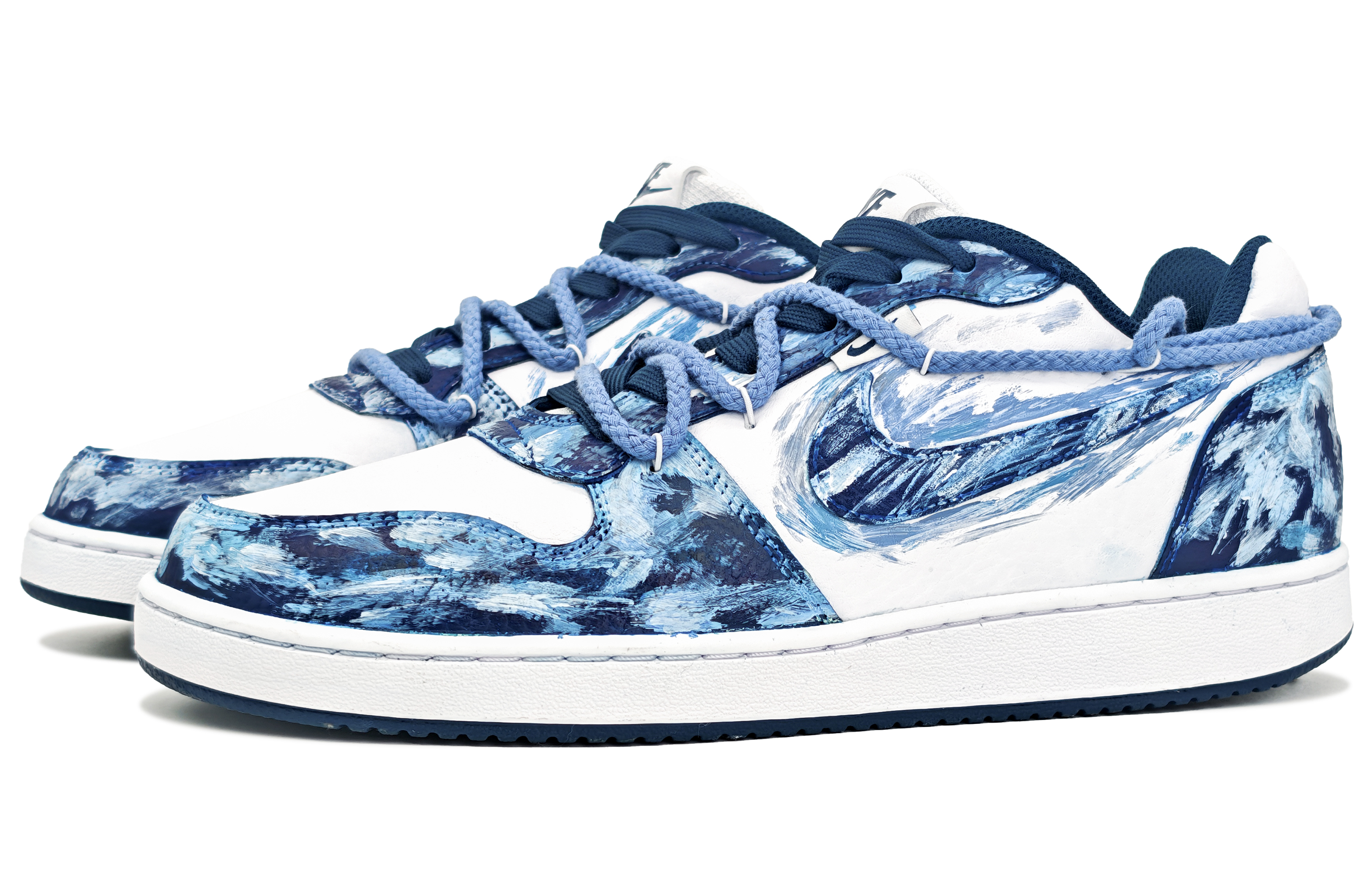 Nike EBERNON Abrasion Resistant Low top Skateboard Shoes Men's Blue купить в интернет-магазине Yoocart с быстрой доставкой по России.