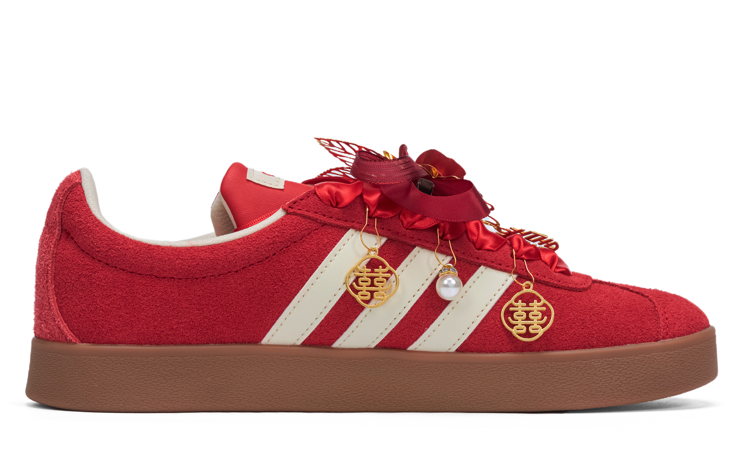 Adidas Vl Court Classic Wear resistant And Lightweight Low top Skateboard Shoes Unisex Red