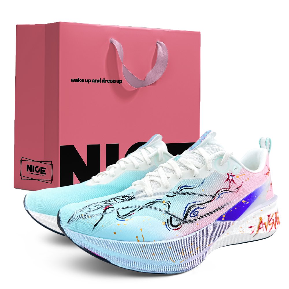 LiNing Red Hare 8PRO Cushioning, Wear Resistant Low Top Training Running Shoes Unisex Sky Blue