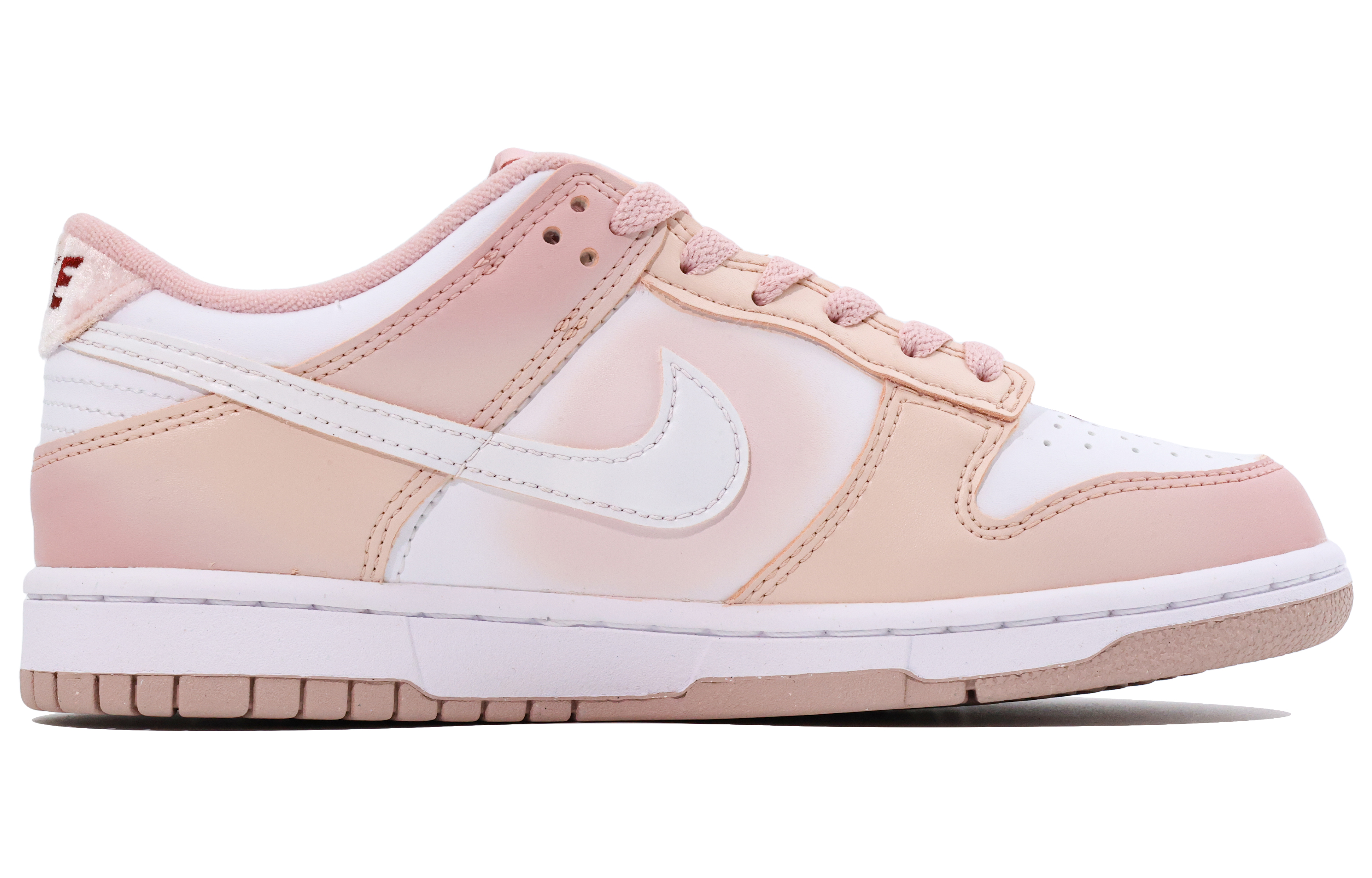 Nike Dunk Lunar Post, Timeless Heart Non slip Lightweight Low top Skateboard Shoes Women's White Pink