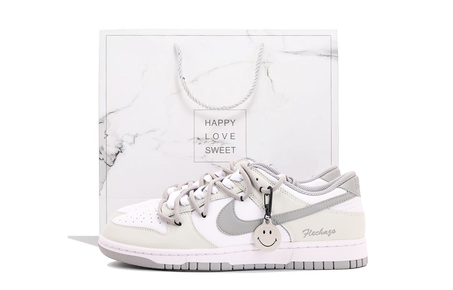 Nike Dunk Coverage Abrasion Resistant Low top Skateboard Shoes Unisex White Gray