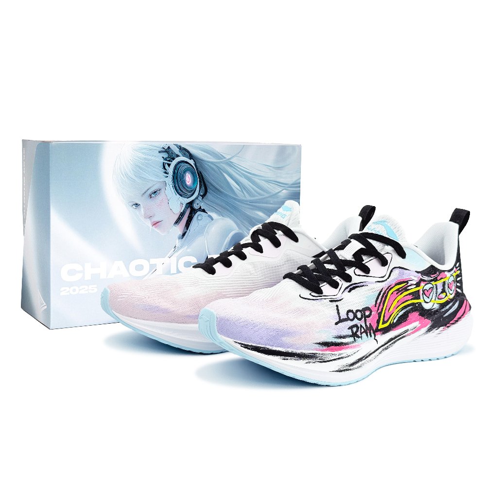 LiNing Wuyue Cushioning And Breathable Low Top Casual Running Shoes Men's White Pink Purple