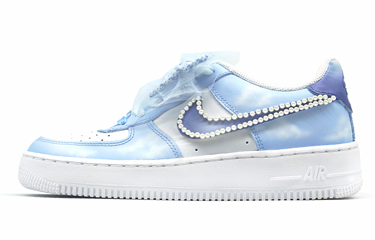 Nike Air Force 1 Low Top Skateboard Shoes Women's Sky Blue