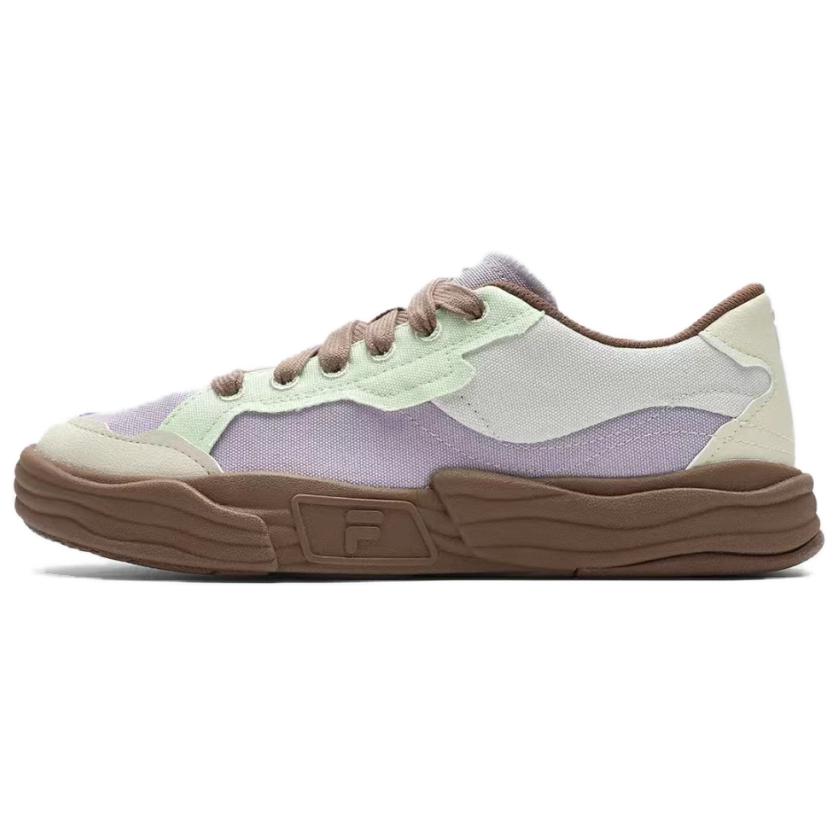 FILA FUSION POP 2 Anti-Slip And Wear-Resistant Breathable Low-Top Canvas Shoes Women's Purple