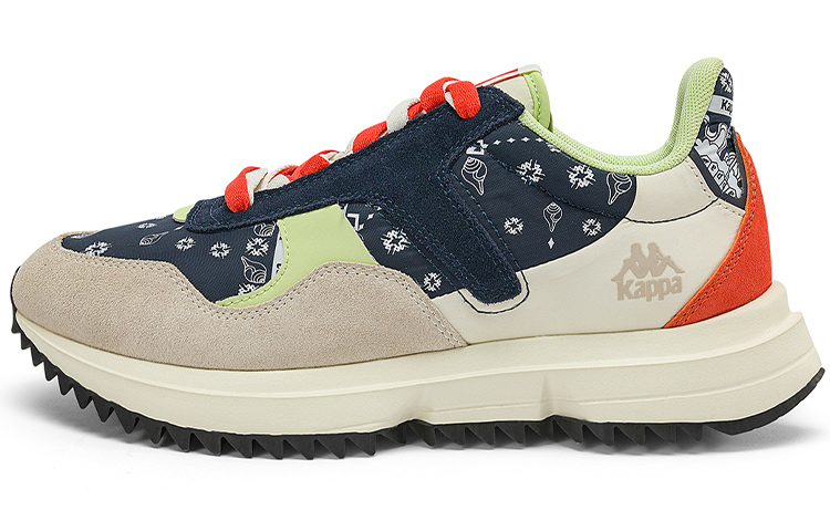 Kappa Cushioning Abrasion Resistant Lightweight Coverage Low Top Chunky Sneakers Unisex Blue White Brown