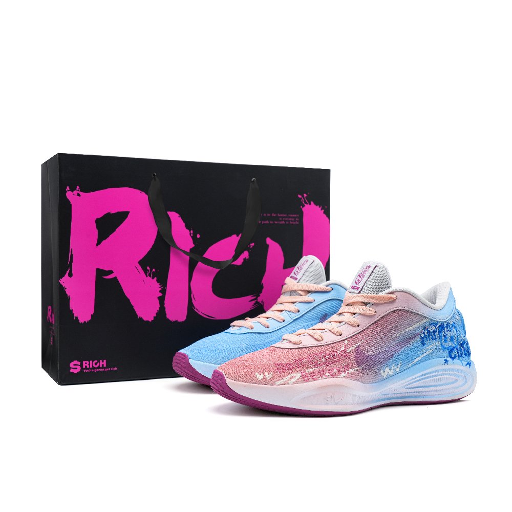 Nike GT Hustle Academy North Island Journal Shock Absorbers Low Top Basketball Shoes Men's Blue Pink