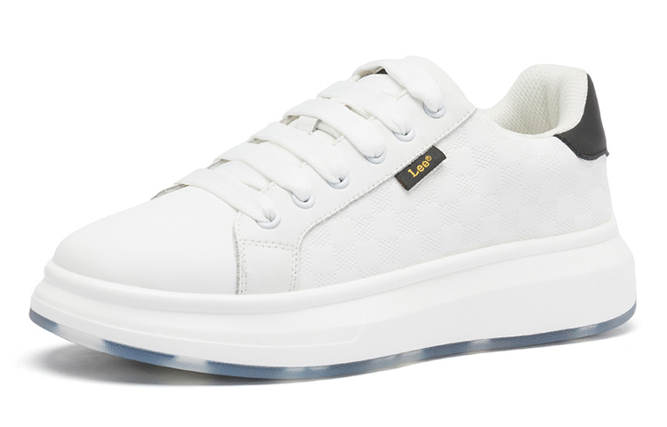 Lee White Sneakers Lightweight Breathable Height Increasing Low Top Skateboard Shoes Men's