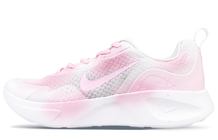Nike Wearallday Cushioning Anti-Slip And Wear-Resistant Low-Top Running Shoes Women's Pink White