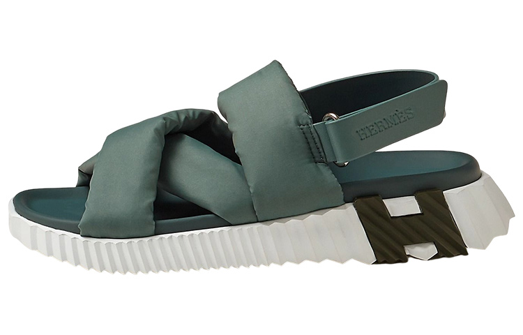 HERMES Electric Beach Sandals Women's Green