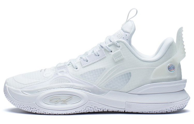 LINING All City 10 Basketball Shoes Men's Low top Standard White/Antarctic Gray