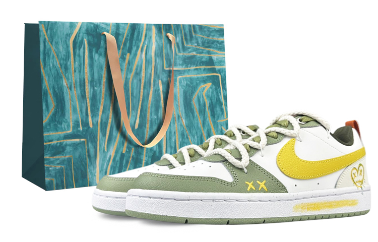 Nike Court Borough Low-Top Skateboard Shoes Women's White Green