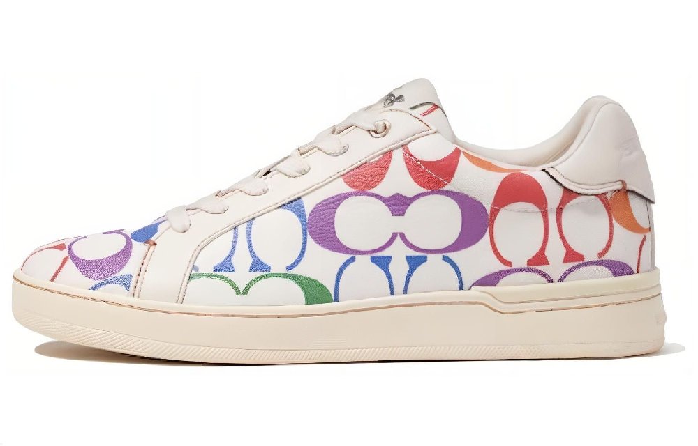 COACH Clip Slip-Resistant Low-Top Skateboard Shoes Women's White