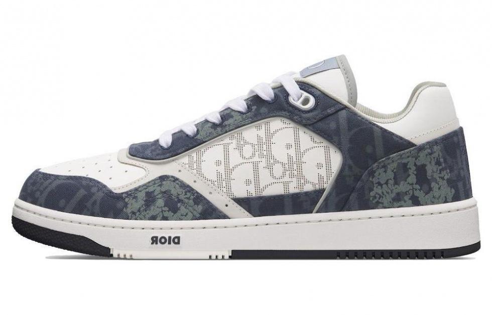 DIOR B27 Low Denim Blue White DIOR Tears Oblique Galaxy Leather