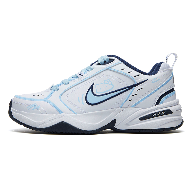 Nike Air Monarch 4 Blue Fairy Tale Town Anti-Slip Wear-Resistant Low-Top Chunky Sneakers Unisex White Blue