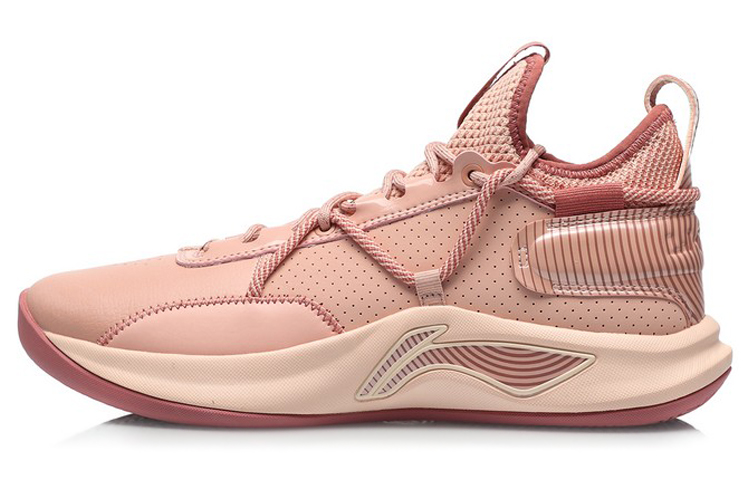 LiNing Speed Team Anti Slip Wear Resistant Low Top Basketball Shoes Men's Dusty Pink