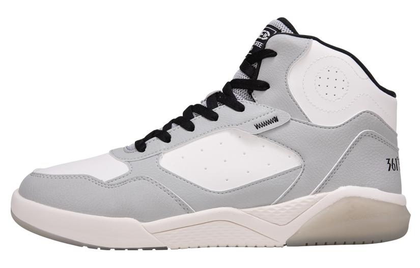 361° Winter Journey Warm Anti-Slip And Wear-Resistant High-Top Skateboard Shoes Men's White Gray
