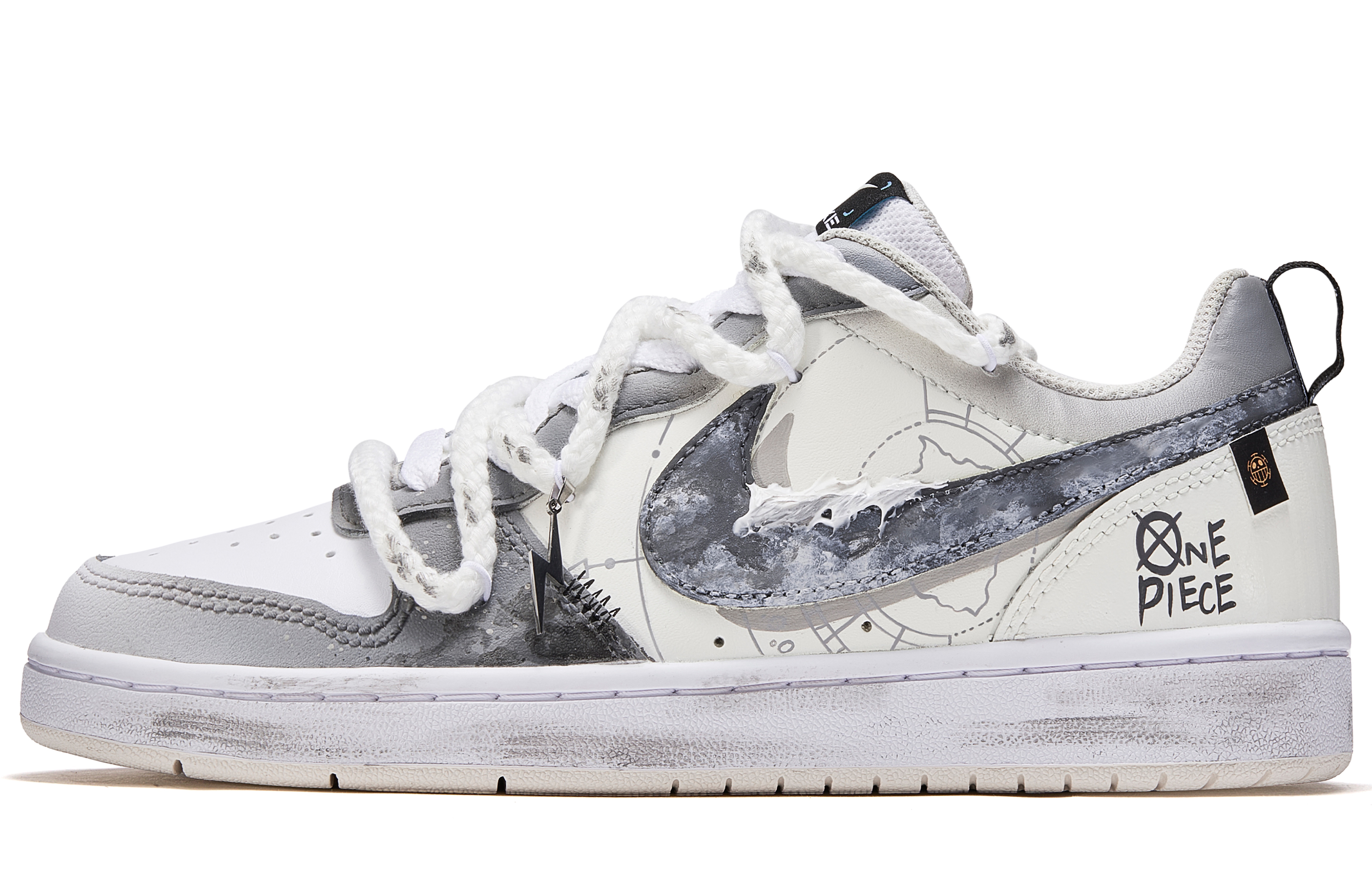 Nike Court Borough 2 Nautical Storm Cushioning, Wear Resistant Low Top Skateboard Shoes Women's Gray