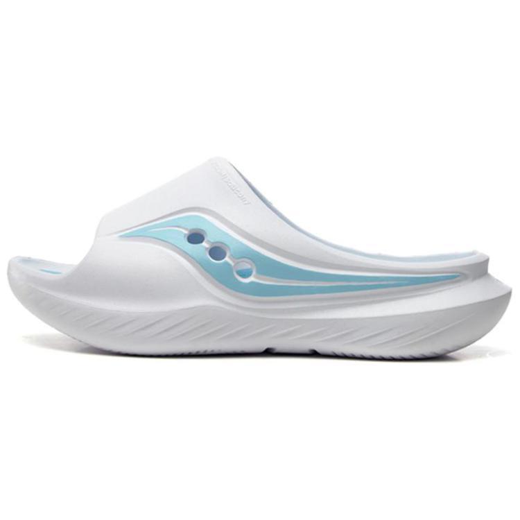 Saucony Cradle Slip-Resistant Abrasion-Resistant Slide Slippers Unisex White Light Blue