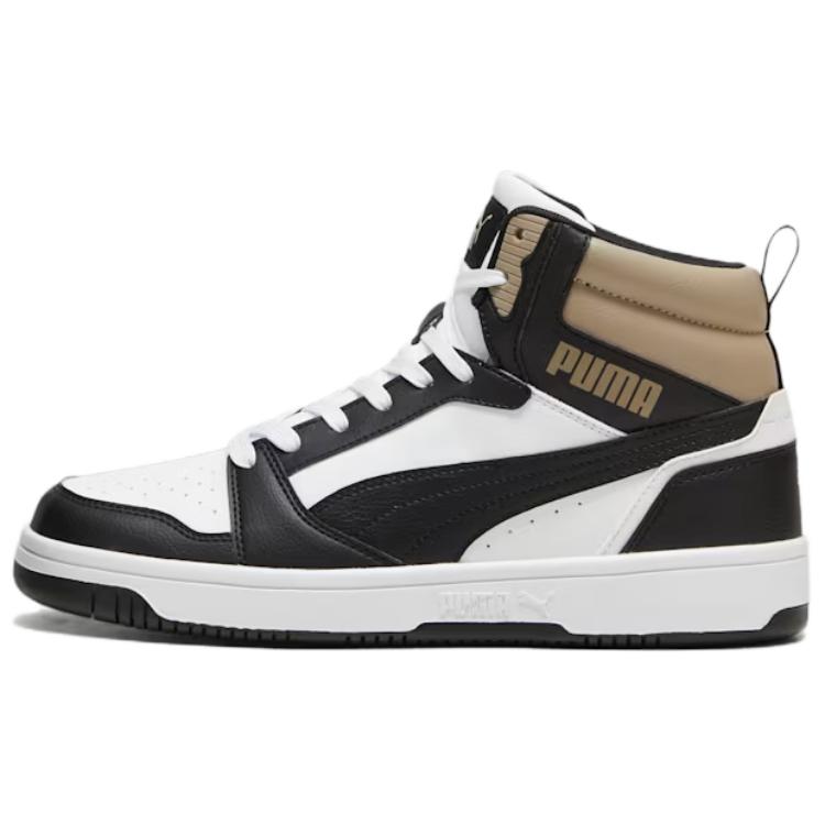 PUMA REBOUND Abrasion Resistant High Top Skateboard Shoes Unisex Black White