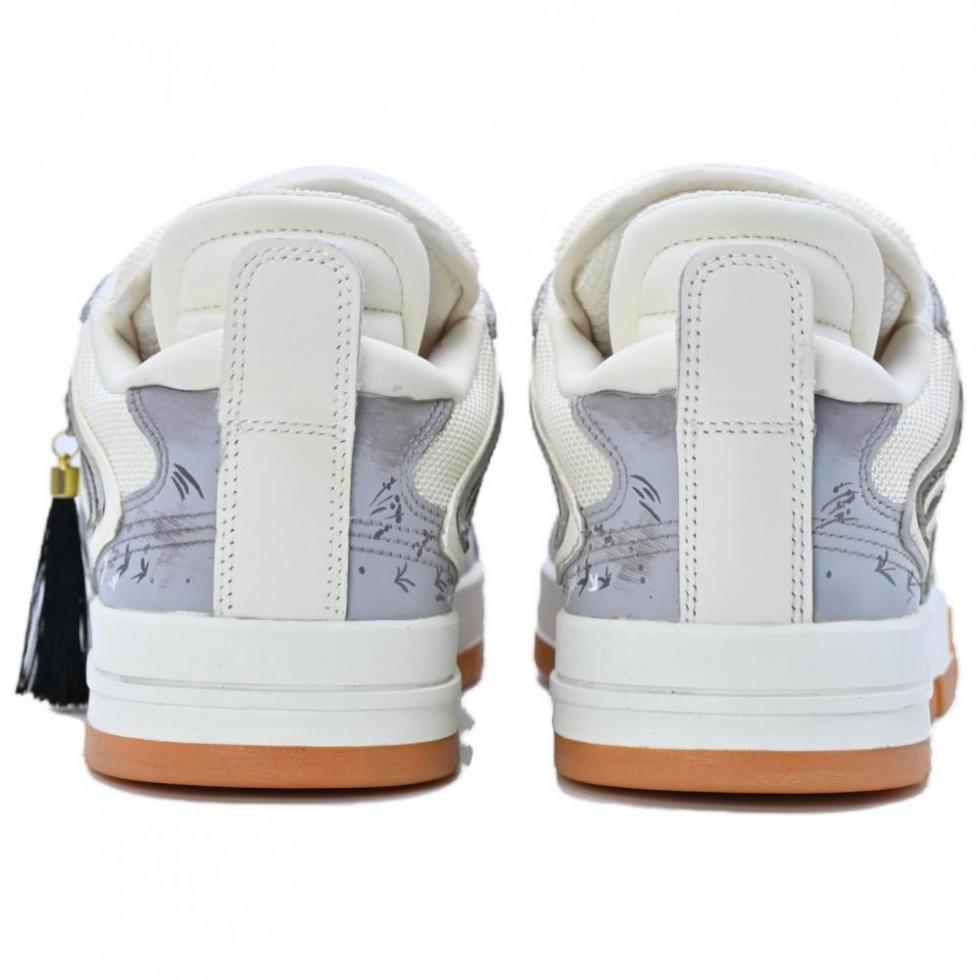 LiNing Wei Wu PRO Ink Bamboo Chinoiserie Coverage Wear-Resistance Balance Low-Top Skateboard Shoes Men's White Gray купить в интернет-магазине Yoocart с быстрой доставкой по России.