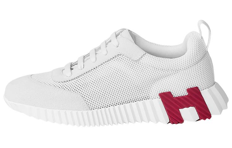 HERMES Bouncing Low Top Sports Casual Shoes Women's White