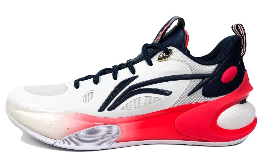 LiNing YuShuai 17 LOW Cushioning Low-Top Basketball Shoes Men's White Blue Red
