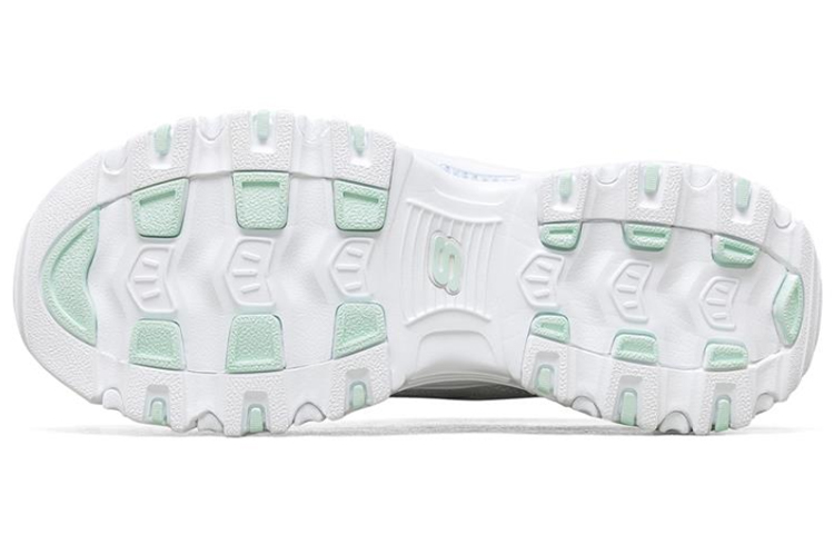 Skechers D'LITES 1.0 Cushioning Abrasion Resistant Breathable Low Top Chunky Sneakers Women's Light Green