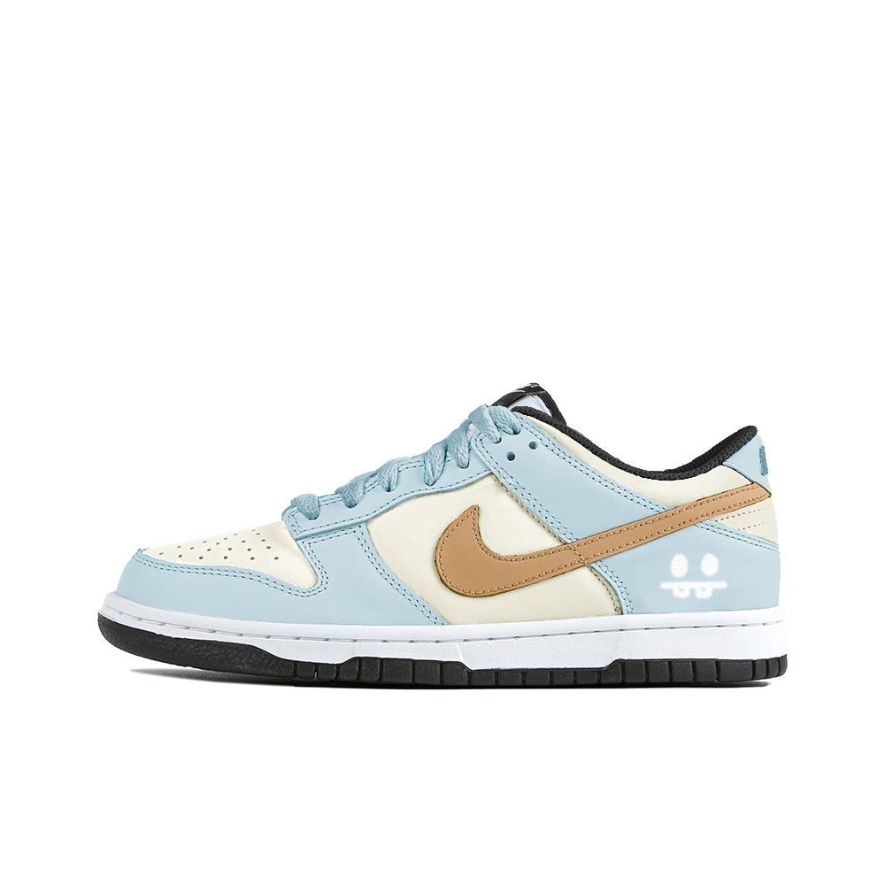 Nike Dunk Late Winter, Amber Abrasion Resistant Low Top Skateboard Shoes GS Blue Yellow