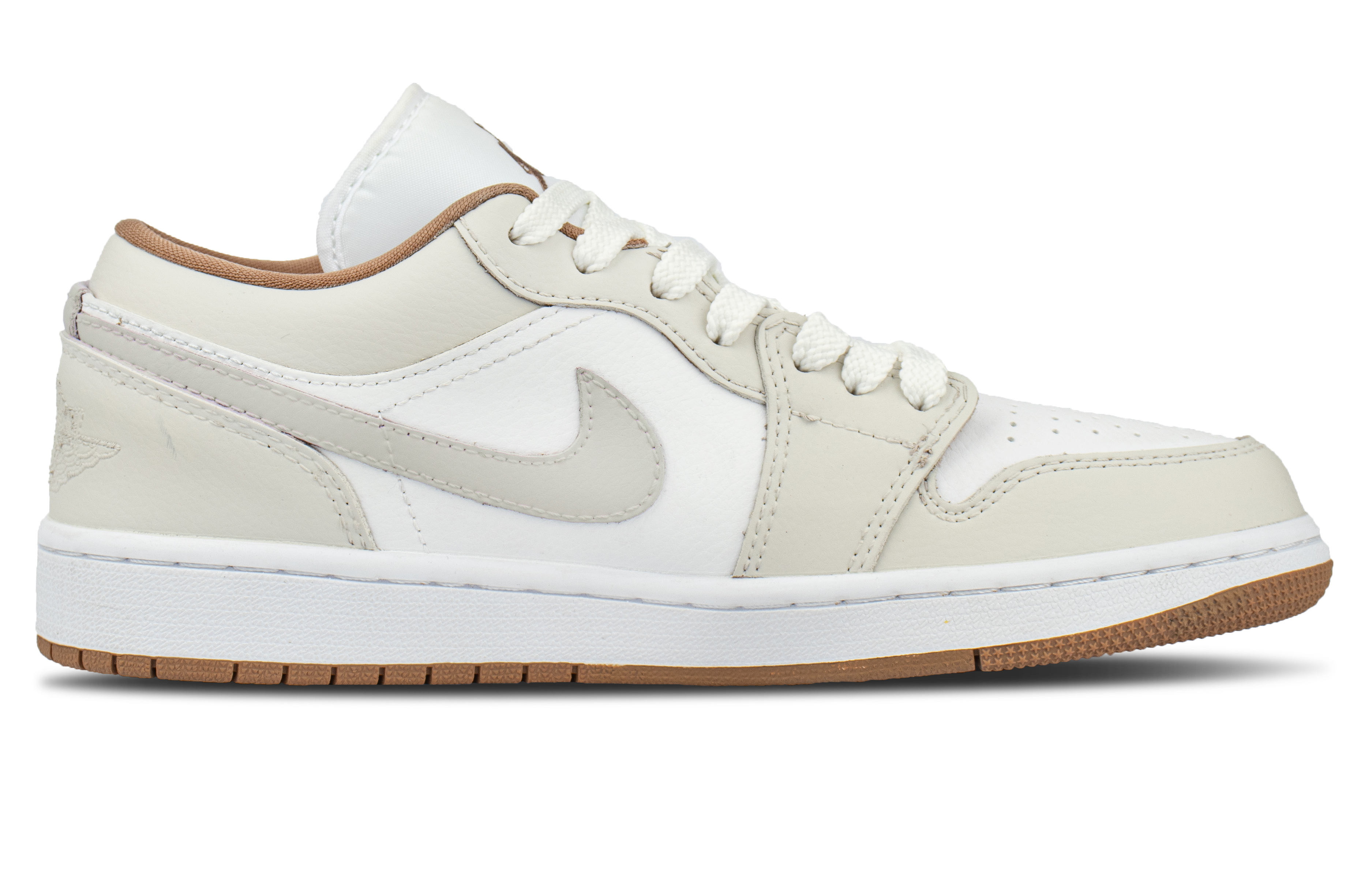 Jordan Air Jordan 1 Abrasion Resistant Low top Vintage Basketball Shoes Unisex Beige