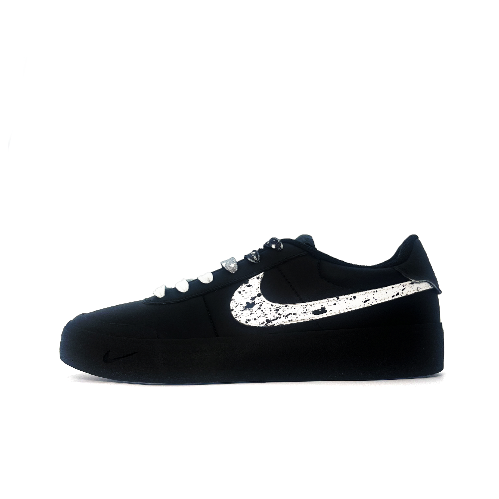 Nike Court Shot Abrasion Resistant Low Top Skateboard Shoes Men's Black White