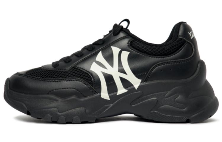 MLB Big Ball Chunky Mesh Cushioning Anti-Slip Wear-Resistant Breathability Low-Top Chunky Sneakers Unisex Black