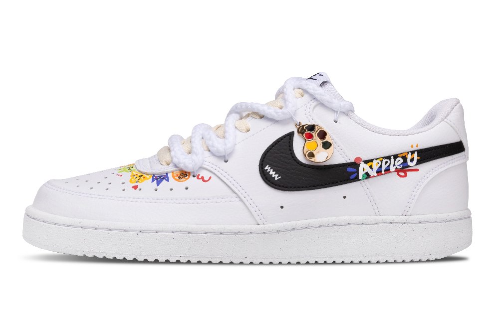 Nike Court Vision 1 Slip Resistant Balance Low Top Skateboard Shoes Unisex White