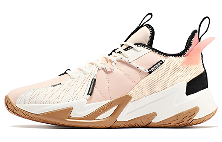361° Shadow Blade 2 Cushioning Anti-Slip And Wear-Resistant Coverage Support Low-Top Basketball Shoes Men's Soft Pink