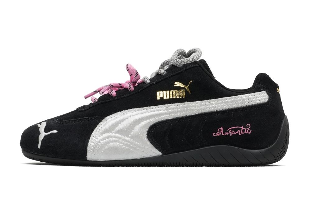PUMA Speedcat Anti-Slip Wear-Resistant Low-Top Casual Shoes Unisex Black White Pink