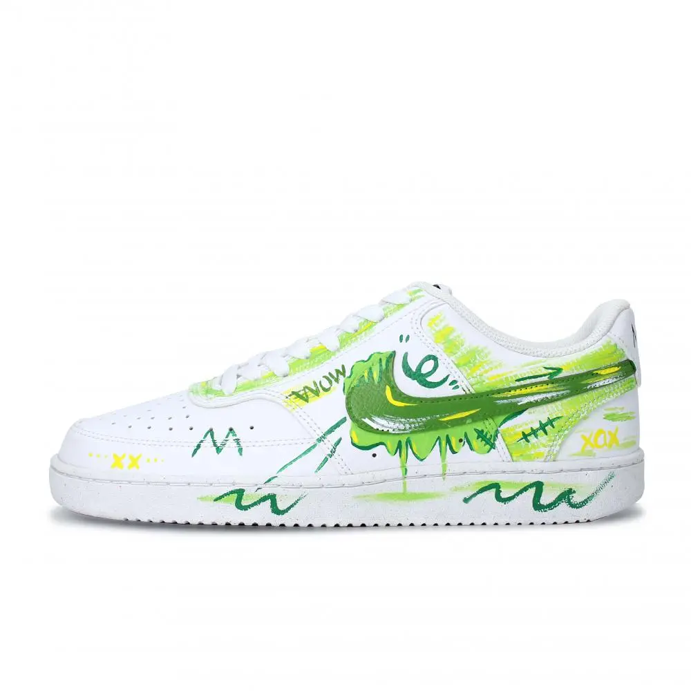 Nike Skateboard Shoes Men's Low top White Green Yellow