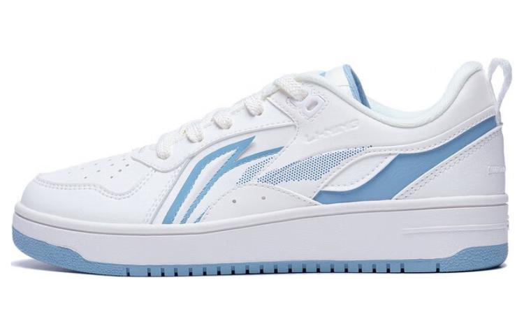 LiNing Shiyi Slip Resistant, Abrasion Resistant, Lightweight Low Top Skateboard Shoes Women's White Blue