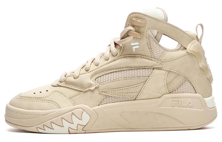 FILA FUSION Desperado We Mid-Top Vintage Basketball Shoes Women's Cassava Powder Snow White