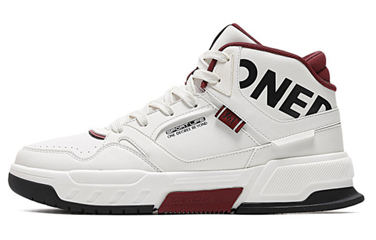 361° Mecha Domination Anti-Slip Wear-Resistant High-Top Skateboard Shoes White Black Red