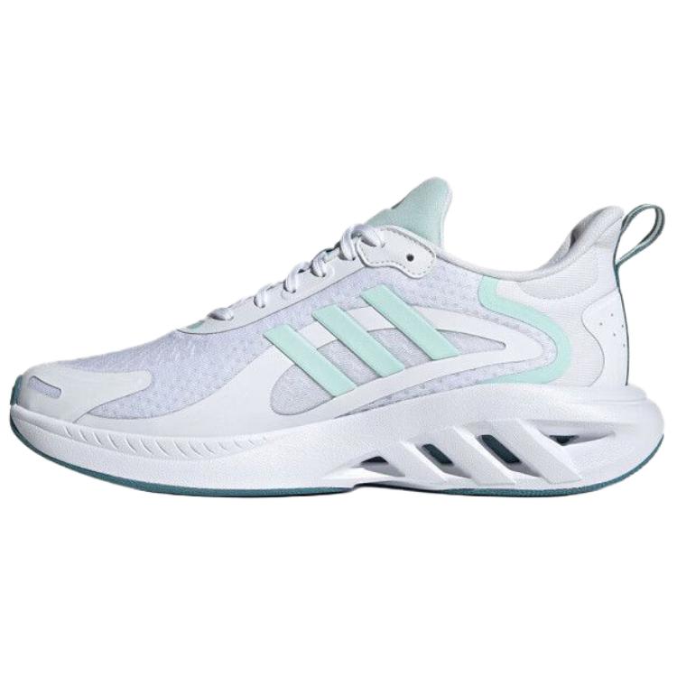 Adidas ALL DAY POWER Cushioning Abrasion Resistant Breathable Low Top Running Shoes Unisex White Green