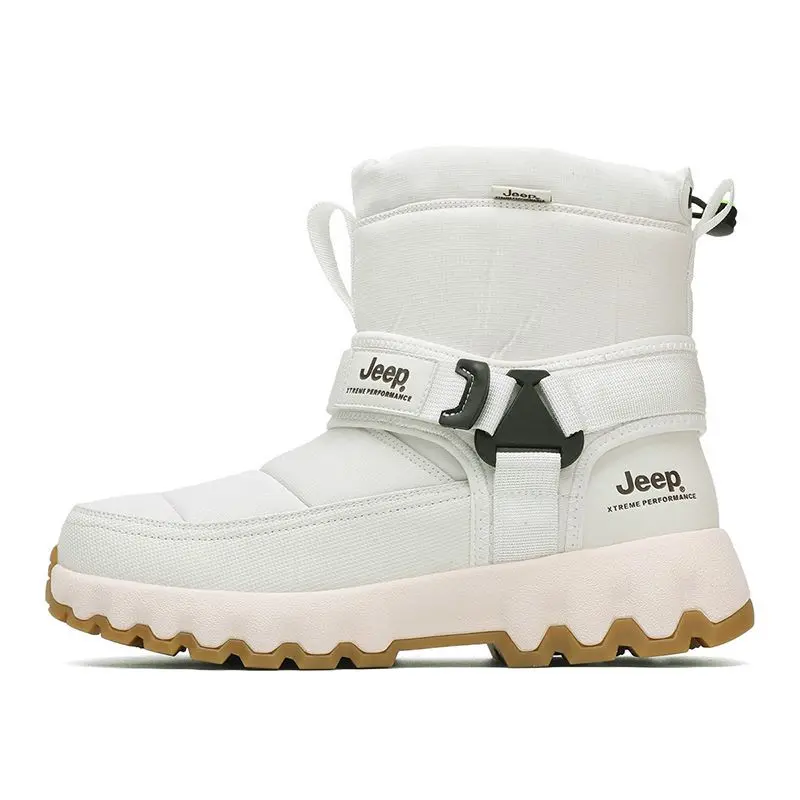Jeep Warm Wear-Resistant Cushioning Height Increasing Slip-Resistant Coverage Short Snow Boots Unisex