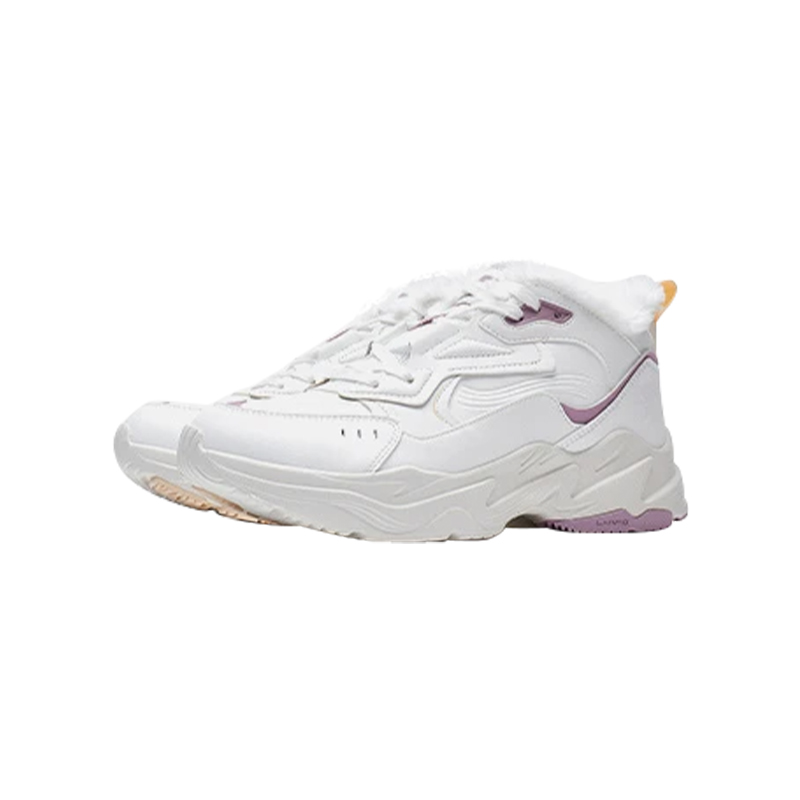 LiNing Cushioned Slip-Resistant Mid-Top Casual Shoes Women's Ecru