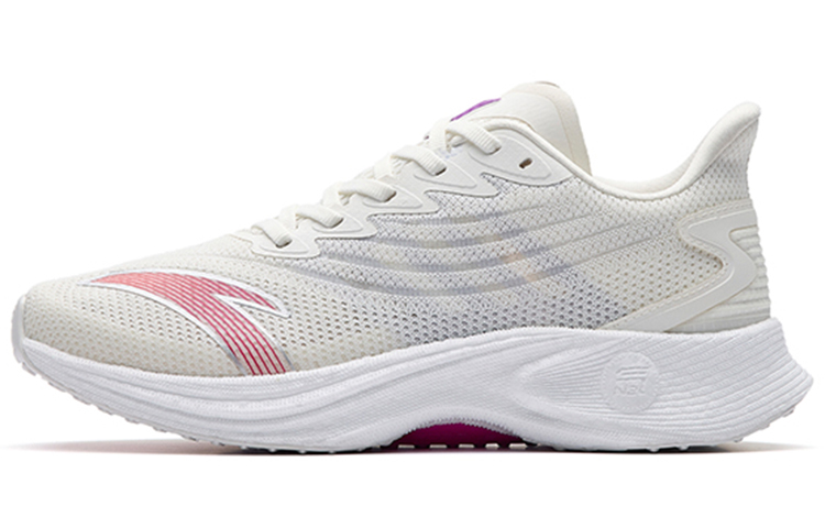Anta MACH 2.0 Cushioned Anti-Slip Wear-Resistant Breathable Lightweight Low-Top Running Shoes Women's White Purple