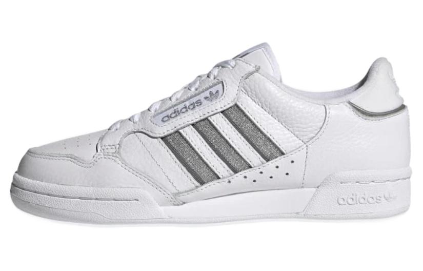 Adidas Continental 80 Stripes White Silver Metallic Women's