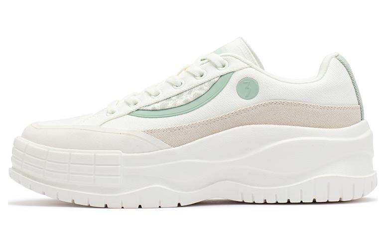 361° Anti Slip Wear Resistant Low Top Skateboard Shoes Women's White Green