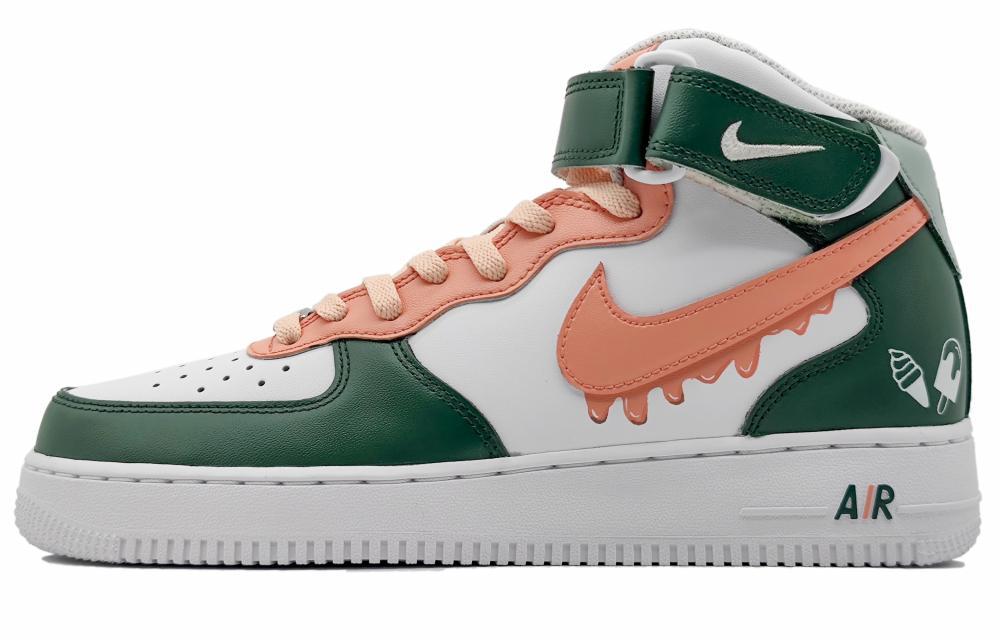 Nike Air Force 1 '07 Air Force 1 Cream Ice Cream Pink Cream Matcha Mid-Top Skateboard Shoes Men's Pink Green