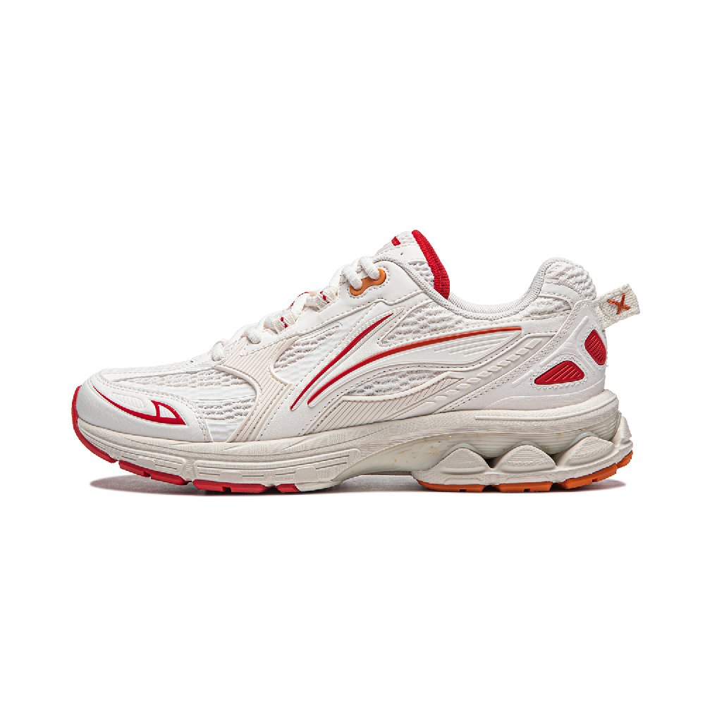 LiNing Shake 2.0 Cushioning Slip Resistant And Abrasion Resistant Low Top Casual Running Shoes Women's White Gray Red
