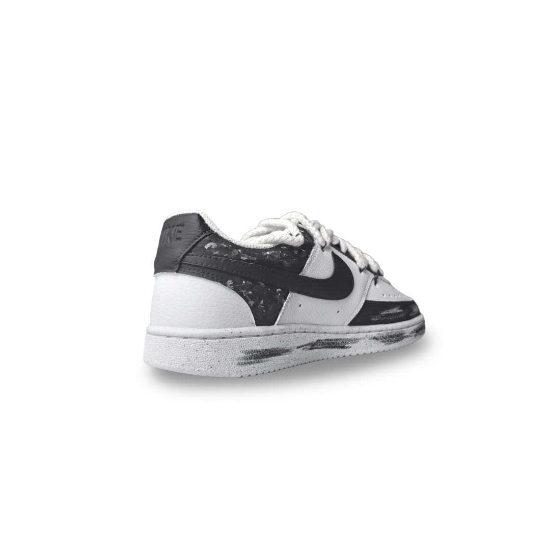 Nike Court Vision 1 Anti-Slip Wear-Resistant Low-Top Skateboard Shoes Women's Black White купить в интернет-магазине Yoocart с быстрой доставкой по России.