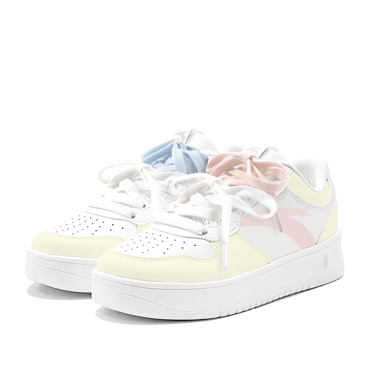 Anta Relaxed Anti Slip Wear Resistant Low Top Skateboard Shoes Unisex Yellow White