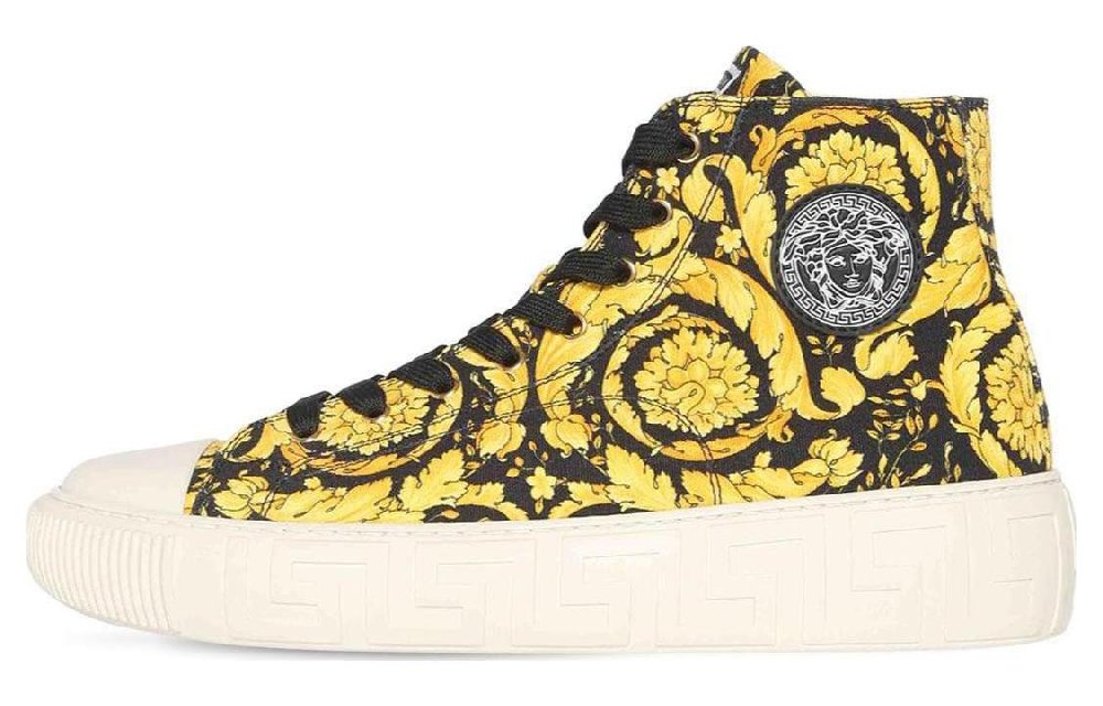 VERSACE Greca High Top Barocco Print Black Gold
